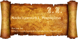 Nadolyanszki Magdolna névjegykártya